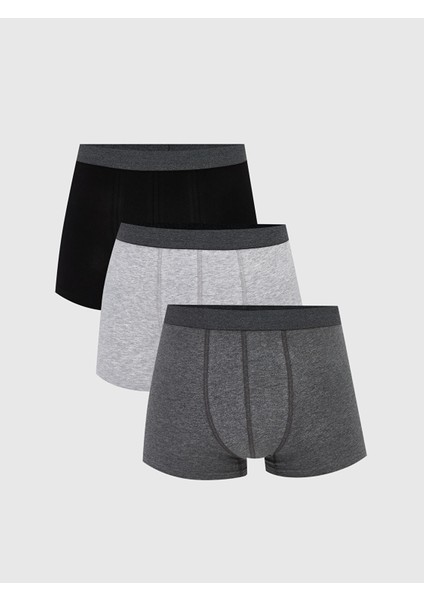 Yeni Sezon Standart Kalıp Pamuklu Esnek Erkek Boxer 3'lü