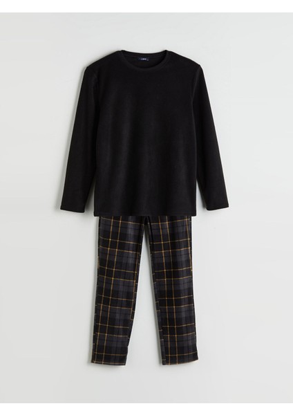 Yeni Sezon Standart Kalıp Ekose Polar Erkek Pijama Takımı indirimleri