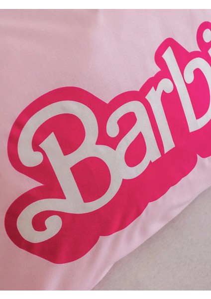 Home Pembe Barbie Baskılı Tek Kişilik Nevresim Seti 160X220/50X70 cm fırsatları