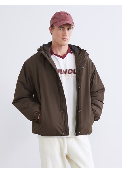 Yeni Sezon Rahat Kalıp Kapüşonlu Erkek Mont