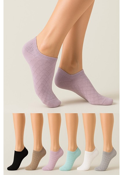 6 Çift Kadın Desenli Patik Çorap - Renkli ve Konforlu Günlük Kullanım fiyatları