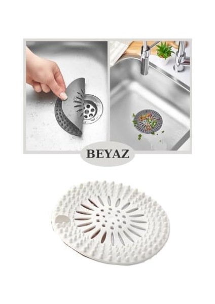 Süzgeçli Lavabo Küvet Tıkacı, Yuvarlak Evye Küvet Gider Kapağı Beyaz Renk Isgfm3 fiyatları