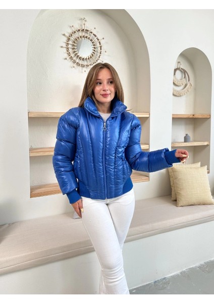 Sptrns Puffer Kısa Mont Mavi ST25534 (Beden: M)