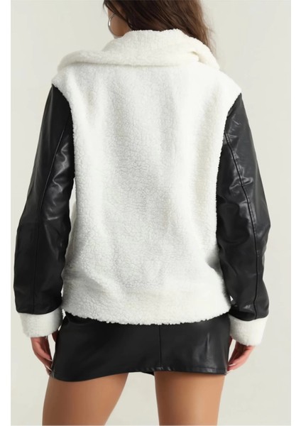 Sptrns Deri Garnili Kuzu Peluş Mont Beyaz T1220 (Beden: Xl) modelleri