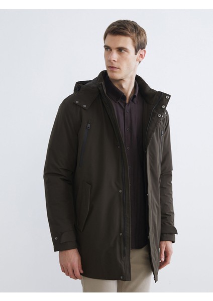 Yeni Sezon Standart Kalıp Kapüşonlu Erkek Parka