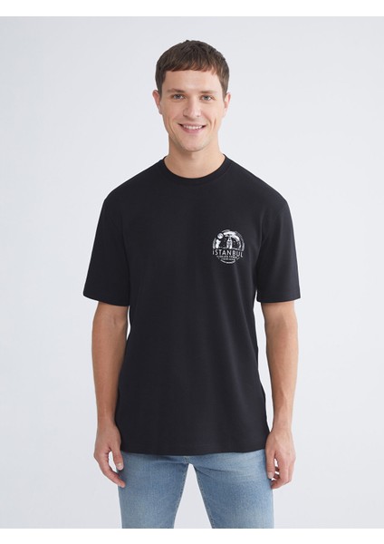 Yeni Sezon Bisiklet Yaka Istanbul Baskılı Erkek Tişört