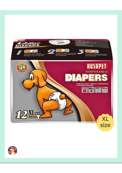 Diapers Ultra Emici Köpek Külot Çiş Pedi XL Beden 12'li