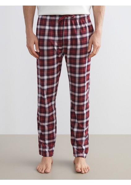 Yeni Sezon Standart Kalıp Ekose Erkek Pijama Alt