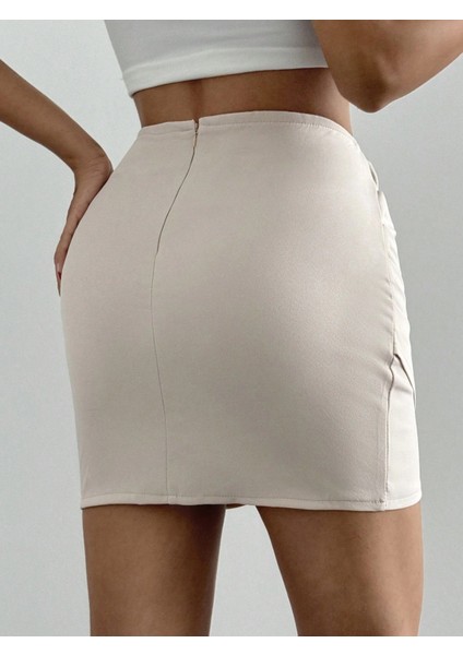 Yzlal Drapeli Mini Etek S24771 Bej (Beden: M) modelleri