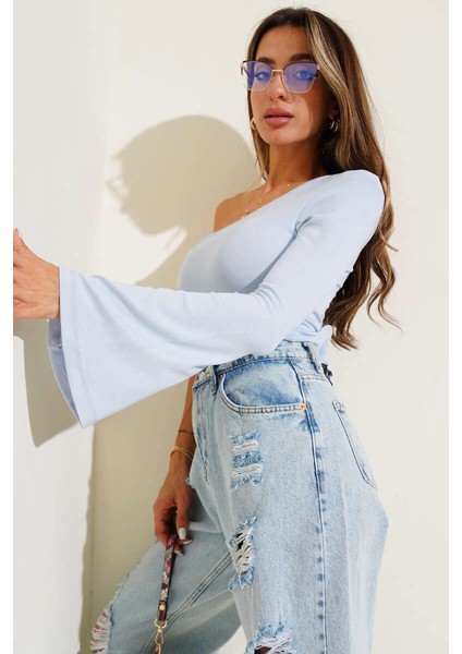 Sptrns Tek Omuzlu Basic Bluz Mavi T4275 (Beden: S) fiyatları