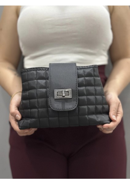 Yzlal Kapaklı Kapitone Siyah Cilt Çanta (Beden: Standart) fırsatları