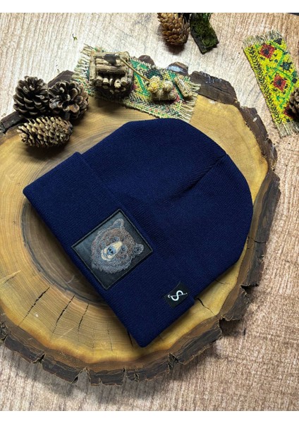 Erkek Kadın Unisex Bere Kışlık Şapka – Kışlık Kalın Triko Bozayı Hayvan Figürlü Şık Kış Bere