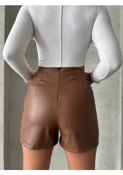 Yzlal Parçalı Cepli Deri Şort Taba W26312 (Beden: Xl) modelleri