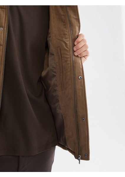 Yeni Sezon Slim Fit Dik Yaka Süet Erkek Mont modelleri