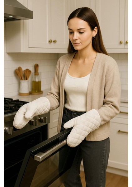 Isı Geçirmez Pamuk Karışımlı 37X18 cm Fırın Eldiveni