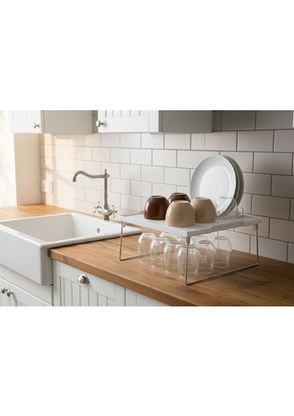 1 Adet Diktörtgen 1 Adet Kare Dolap Içi Çok Amaçlı Düzenleyici Raf-Organizer fırsatları