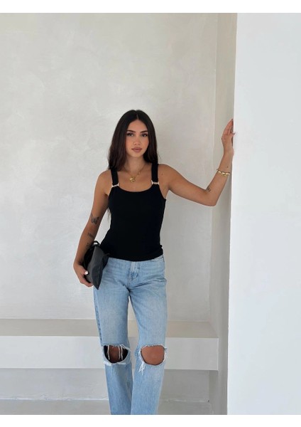 Yzlal Ottoman Toka Askılı Bluz Siyah S4194 (Beden: M) modelleri