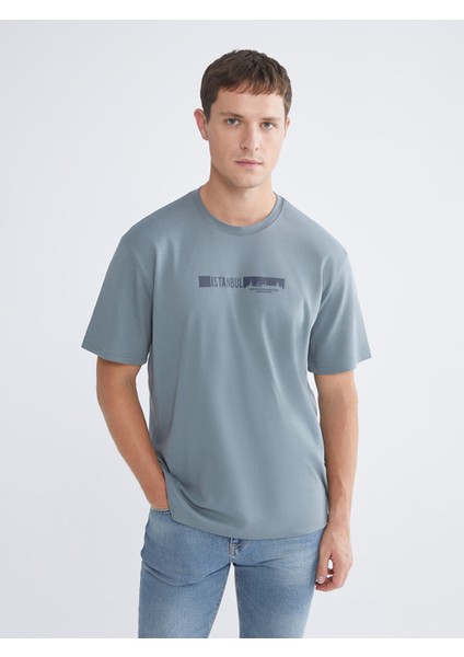 Yeni Sezon Bisiklet Yaka Baskılı Erkek Tişört