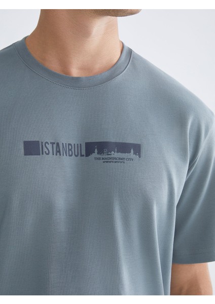 Yeni Sezon Bisiklet Yaka Baskılı Erkek Tişört modelleri