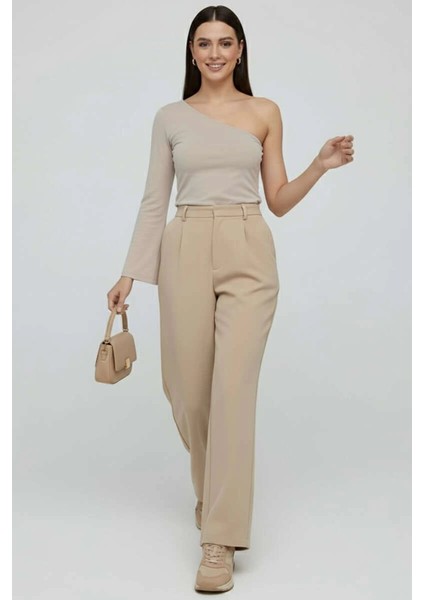 Sptrns Tek Omuzlu Basic Bluz Vizon T4275 (Beden: Xl)