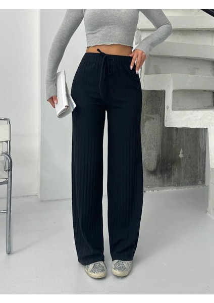 Sptrns Fitilli Şardonlu Pantolon Siyah A4058 (Beden: S)