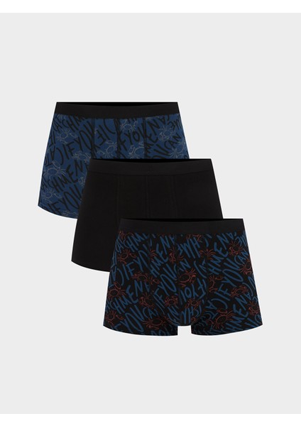 Yeni Sezon Standart Kalıp Baskılı Erkek Boxer 3'lü