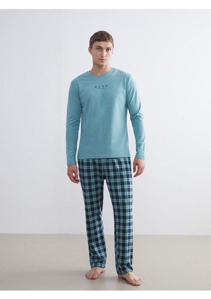 Yeni Sezon Standart Kalıp Ekose Erkek Pijama Alt