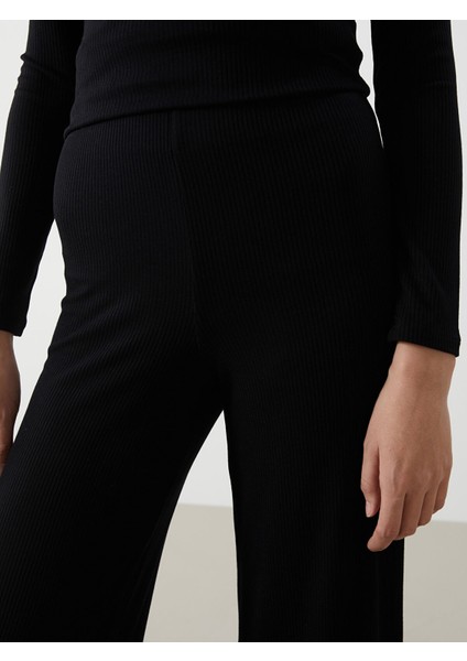 Yeni Sezon Beli Lastikli Dokulu Kadın Pantolon modelleri