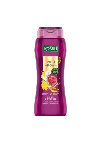 Komili 1878, Komili Rich Aroma Refresh&energize Kalıcı Parfüm Etkili Duş Jeli 500ML, F3100219-002, Mor modelleri