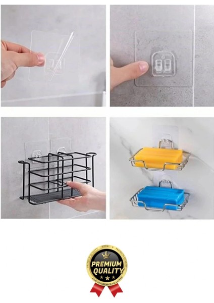 1 Adet Ultra Güçlü Şeffaf Suya Dayanıklı Iz Bırakmaz Mutfak Banyo Raf Tablo Ayna Tutucu Askı Kanca modelleri