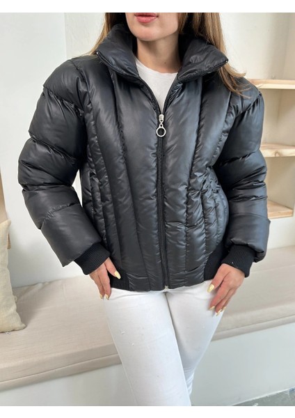Sptrns Puffer Kısa Mont Siyah ST25534 (Beden: M) indirimleri