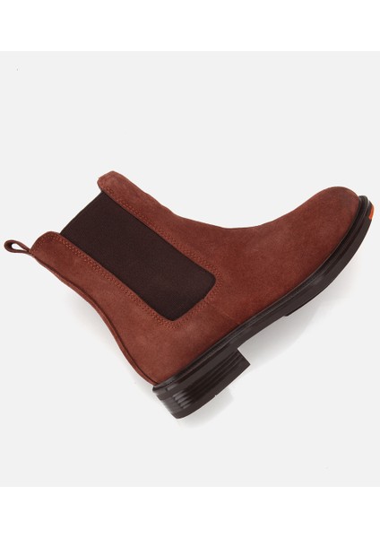 01BOH313030A440 KADIN Süet Deri Taba Lastik Detaylı Düz Bot