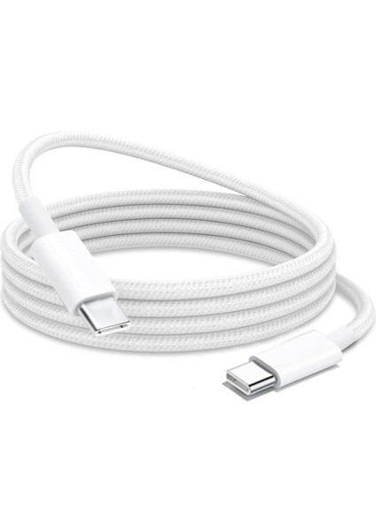 To Usb-C 60W Hızlı Şarj Kablosu, Beyaz 2 Metre Hasır Kablo