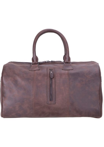 Dolly Gerçek Deri Seyahat Çantası Antik Koyu Kahve