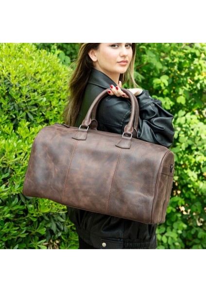 Dolly Gerçek Deri Seyahat Çantası Antik Koyu Kahve modelleri