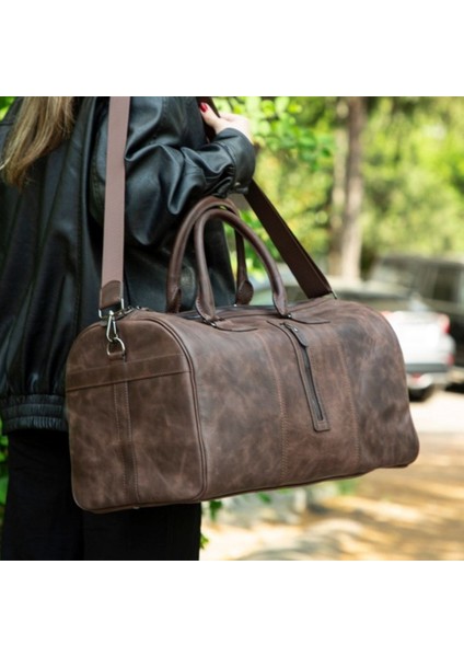 Dolly Gerçek Deri Seyahat Çantası Antik Koyu Kahve fırsatları