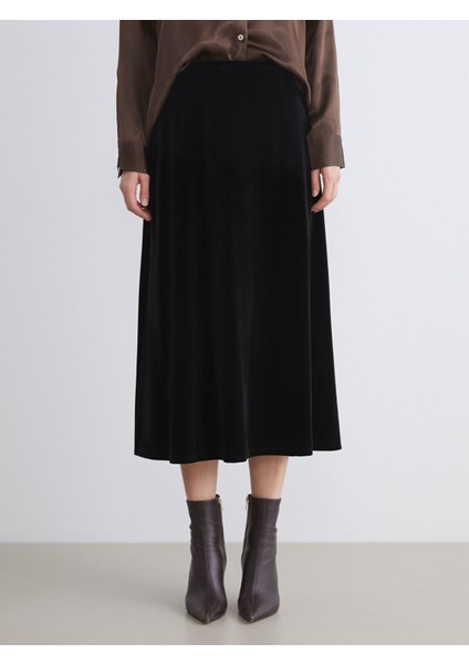 Yeni Sezon Beli Lastikli A Kesim Kadife Etek fiyatları