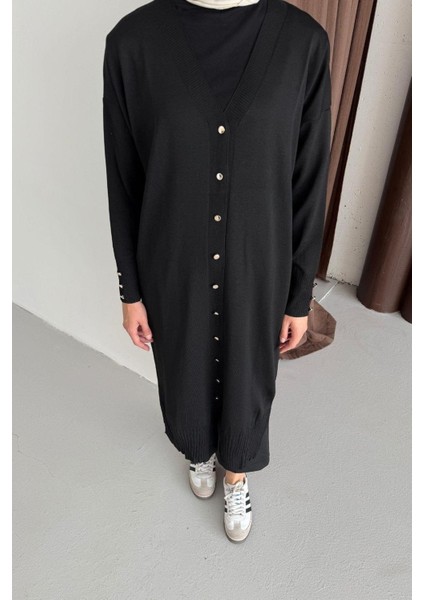 Kol Manşeti Düğmeli Uzun Hırka fırsatları