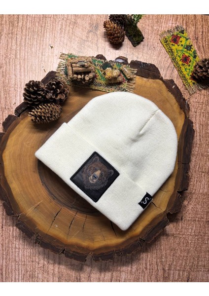 Erkek Kadın Unisex Bere Kışlık Şapka – Kışlık Kalın Triko Bozayı Hayvan Figürlü Şık Kış Bere