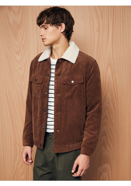 Yeni Sezon Regular Fit Uzun Kollu Kadife Erkek Gömlek Ceket