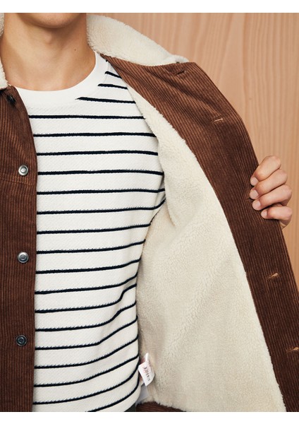 Yeni Sezon Regular Fit Uzun Kollu Kadife Erkek Gömlek Ceket fırsatları