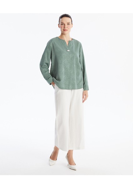 Yeni Sezon V Yaka Çiçekli Uzun Kollu Kadın Bluz fiyatları