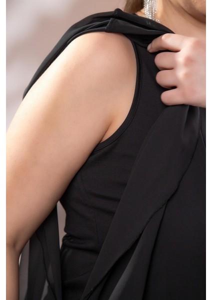 Kadın 3330365 Fermuarlı Şifon Bluz Siyah fırsatları