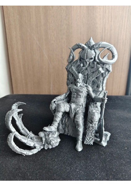 CRAFTSY3D Kratos Sparta Savaşçısı Figür – God Of War Temalı 3D Baskı Model - Boyasız/beyaz