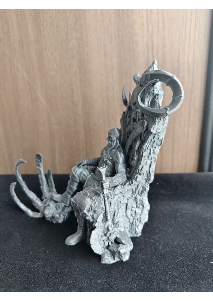 CRAFTSY3D Kratos Sparta Savaşçısı Figür – God Of War Temalı 3D Baskı Model - Boyasız/beyaz