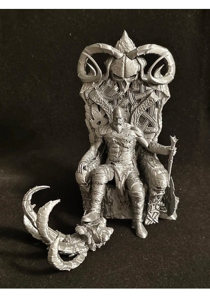 CRAFTSY3D Kratos Sparta Savaşçısı Figür – God Of War Temalı 3D Baskı Model - Boyasız/beyaz