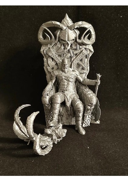 CRAFTSY3D Kratos Sparta Savaşçısı Figür – God Of War Temalı 3D Baskı Model - Boyasız/beyaz
