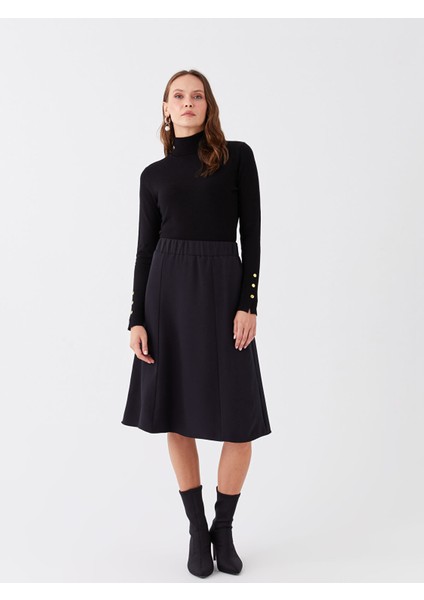 Yeni Sezon Beli Lastikli Düz A Kesim Kadın Etek