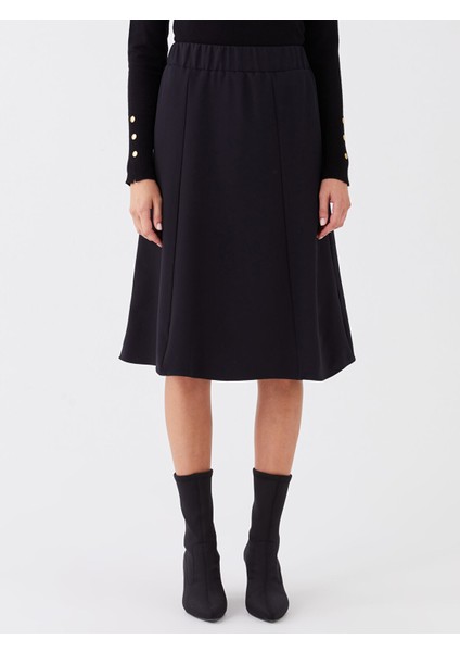 Yeni Sezon Beli Lastikli Düz A Kesim Kadın Etek modelleri