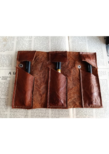 Hakiki Deri Tamamen El Emeği Özel Kalemleriniz Için Kalemlik Kalemkutu (8*18CM ) NLU64 fırsatları